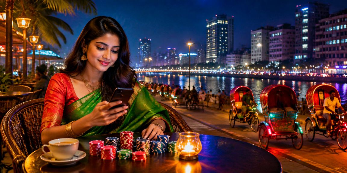 ঢাকায় মোবাইল ডিভাইসে hbajee 12 ক্যাসিনো গেম খেলার দৃশ্য